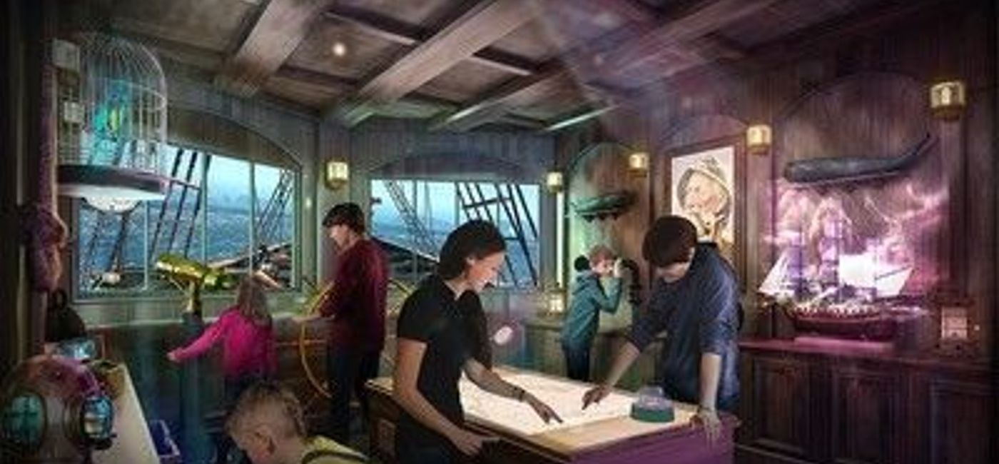 Image: Rendering of guests aboard the Sky Princess as they solve the puzzles of the Phantom Bridge escape room. (photo via Princess Cruises)