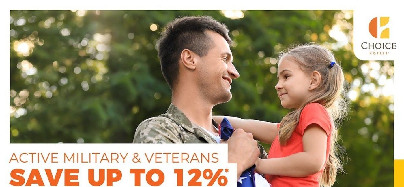 Image: Active military and veterans can save up to 12 percent when booking at participating Choice-branded hotels. (photo courtesy of Choice Hotels)