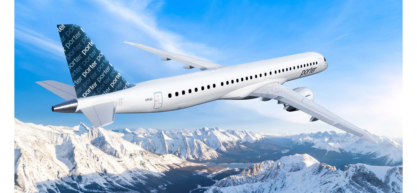 Image: A rendering of Porter Airlines' new birds --Embraer E195-E2. (Porter Airlines Inc.)