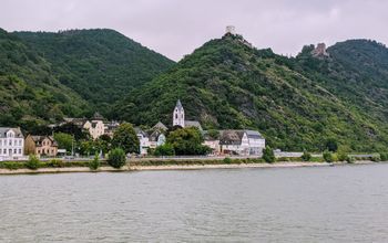 Small German town along the Rhine River