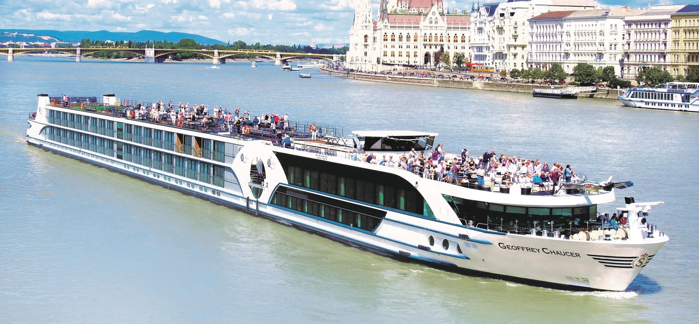 Image: MS Geoffrey Chaucer. (Photo via Riviera River Cruises)