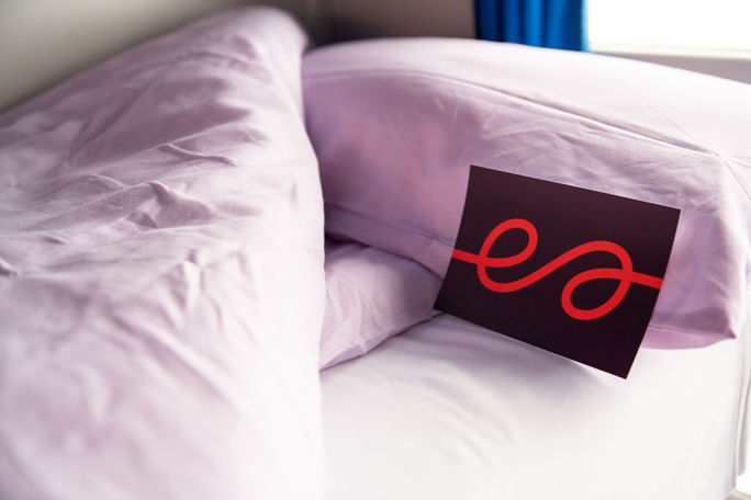 Pillow with European Sleeper postcard European Sleeper, Night train, Europe travel