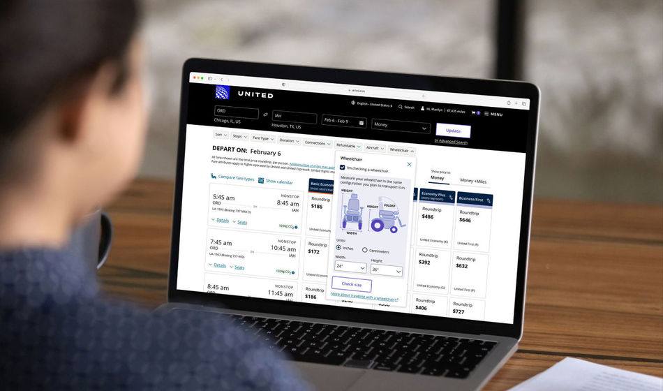 The new digital filter on United.com