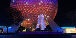 EPCOT entrance - Spaceship Earth at night
