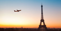 Travel to Paris. Eiffel tower at sunrise