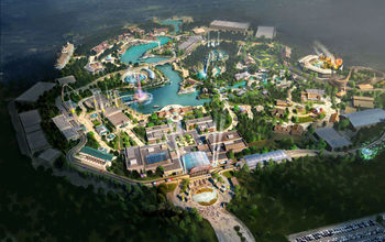 Aerial rendering of the American Heartland Theme Park and Resort