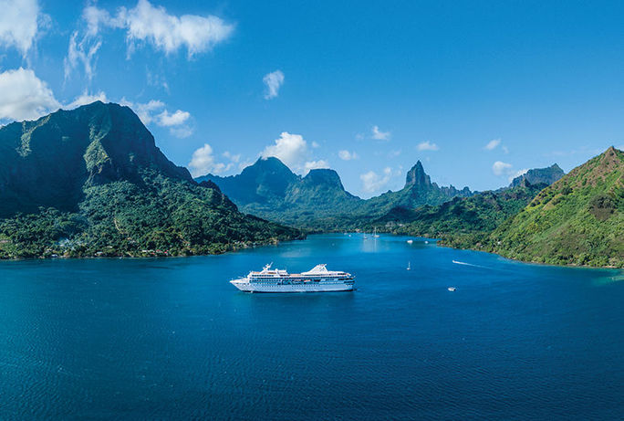 Paul Gauguin Cruises in Bora Bora, French Polynesia. Paul Gauguin Cruises in Bora Bora, French Polynesia.