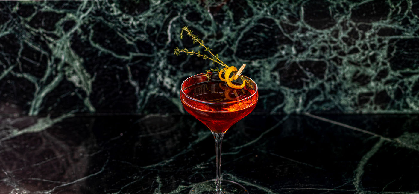 Image: 'The Hoodwink," the Thompson Savannah's alcohol-free cocktail, part of Hyatt's Zero Proof, Zero Judgment program. (photo via Hyatt) ((photo via Hyatt))
