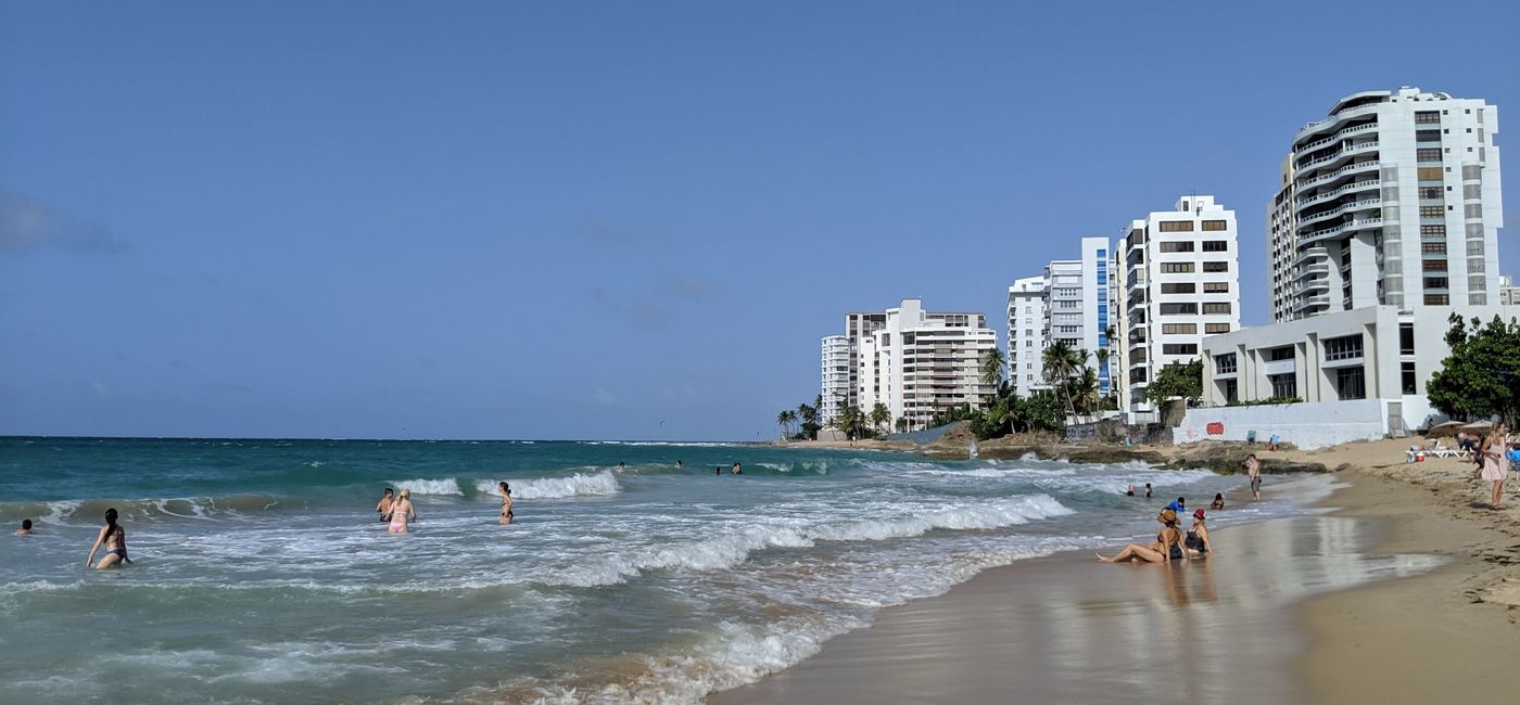 Image: The beach in front of the San Juan Marriott Resort & Stellaris Casino. (Photo via Alex Temblador)