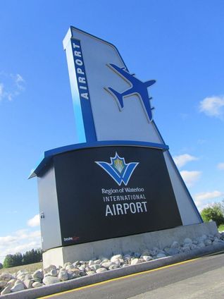Waterloo Airport sign
