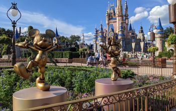 Mickey and Minnie Golden Sculptures at Magic Kingdom