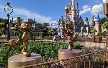 Mickey and Minnie Golden Sculptures at Magic Kingdom