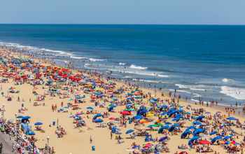 A crowded beach
