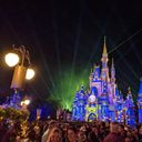 Cinderella's Castle at night at Magic Kingdom.