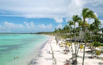 Aerial view of the beach in Punta Cana, Dominican Republic
