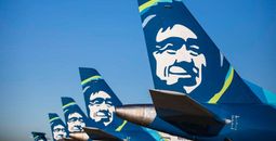 Alaska Airlines tail assembly.