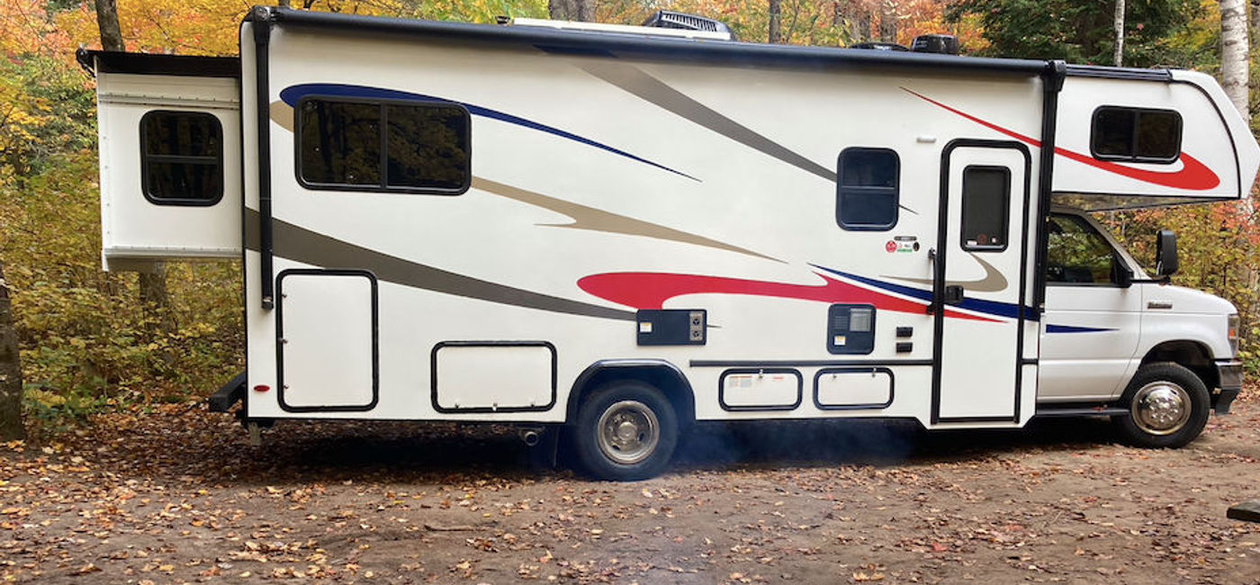Image: The Midi Motorhome, with overhead cabin and pop-outs. (TravelPulse Canada)