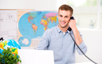 Travel agent at work