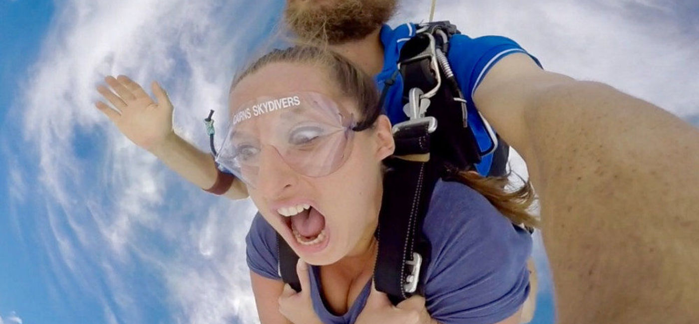 Image: PHOTO: A skilled skydive instructor helped this novice overcome her fear of falling (photo by Kat Vallera)