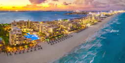 Sunset in Cancun.