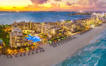 Sunset in Cancun.