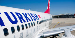 Turkish Airlines plane on the tarmac