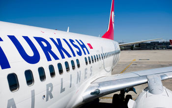 Turkish Airlines plane on the tarmac
