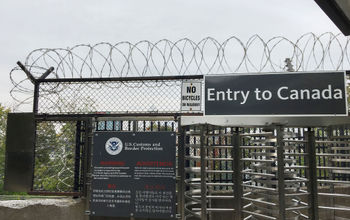 Customs and Border Protection checkpoint at Canadian-U.S. border.