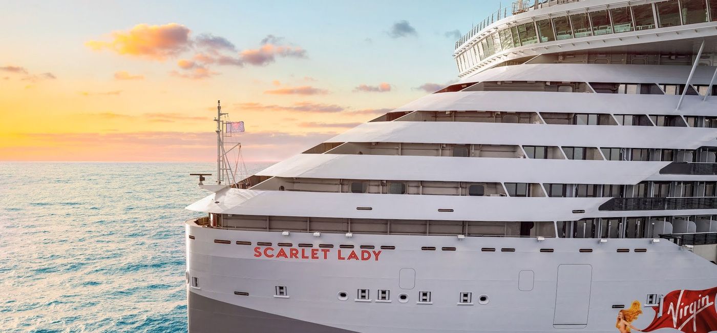 Image: Virgin Voyages' first ship, Scarlet Lady. (photo via Virgin Voyages)