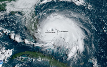 Hurricane Dorian over the Bahamas