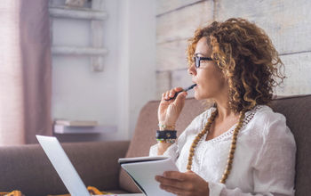 Woman working from home