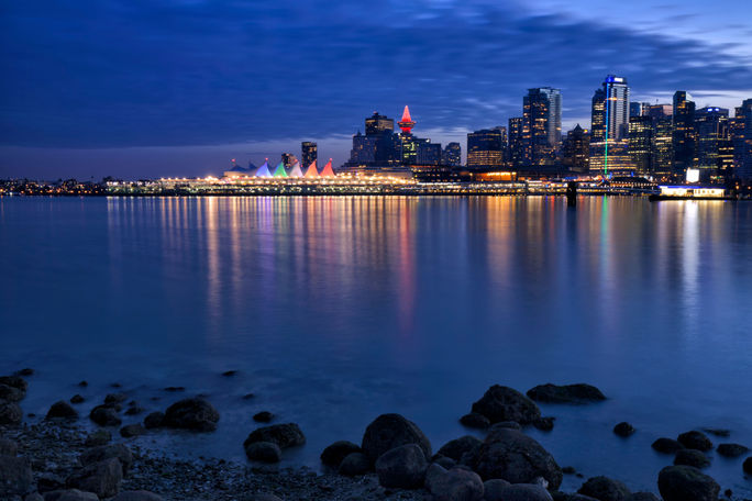 Vancouver skyline at Christmas Vancouver skyline at Christmas
