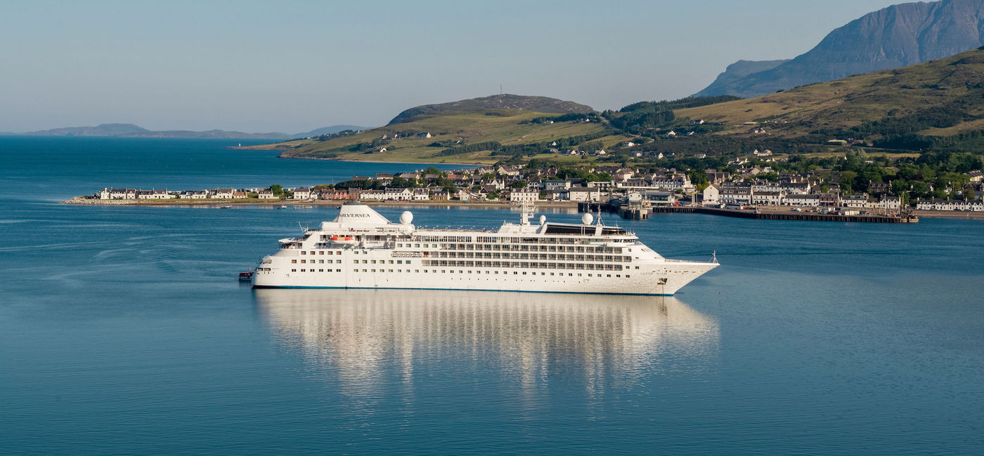 Image: The Silver Wind in Ullapool Harbour, Scotland. (Photo by Steven Gourlay Photography Ltd. courtesy of Silversea Cruises)