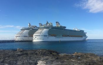 Royal Caribbean's Navigator of the Seas (left) and Mariner of the Seas (right) docked at Perfect Day at CocoCay