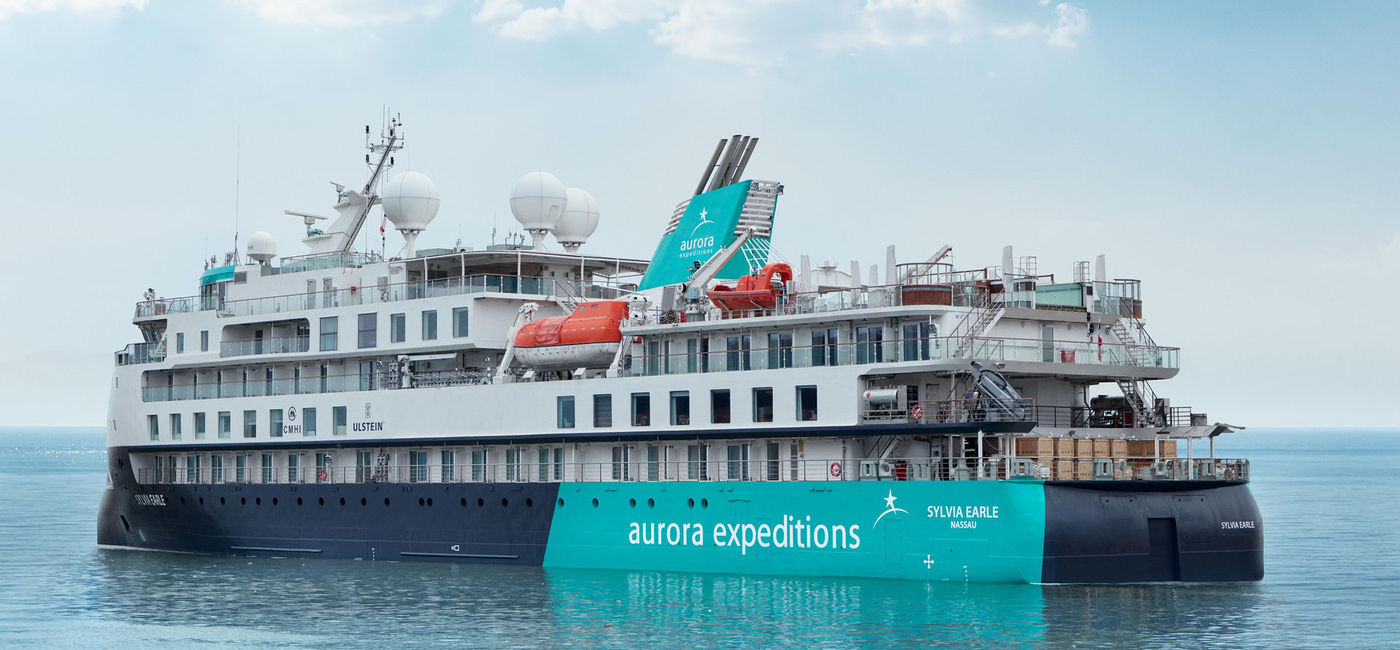 Image: Exterior of the purpose-built Sylvia Earle expedition ship. (photo via Aurora Expeditions) ((photo via Aurora Expeditions))
