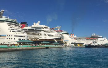Cruise ships docked in Nassau, Bahamas