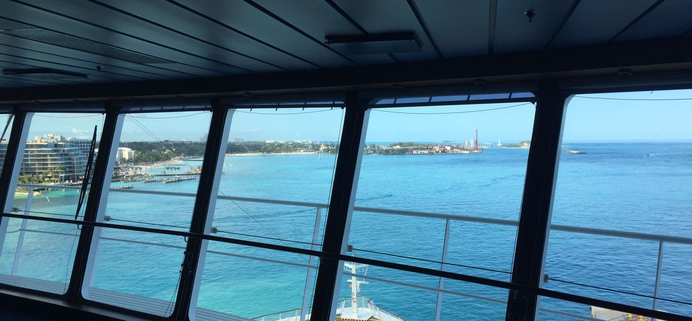 Image: The Bahamas viewed from the bridge on Mariner of the Seas. (photo by Patrick Clarke)