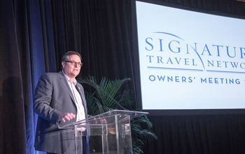 Signature President Alex Sharpe speaking at a Signature Owners' Meeting