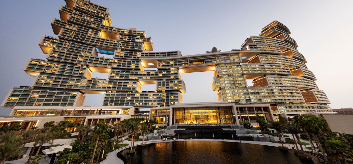 Image: Atlantis The Royal photographed at dusk, Dubai. (photo courtesy of Atlantis The Royal)