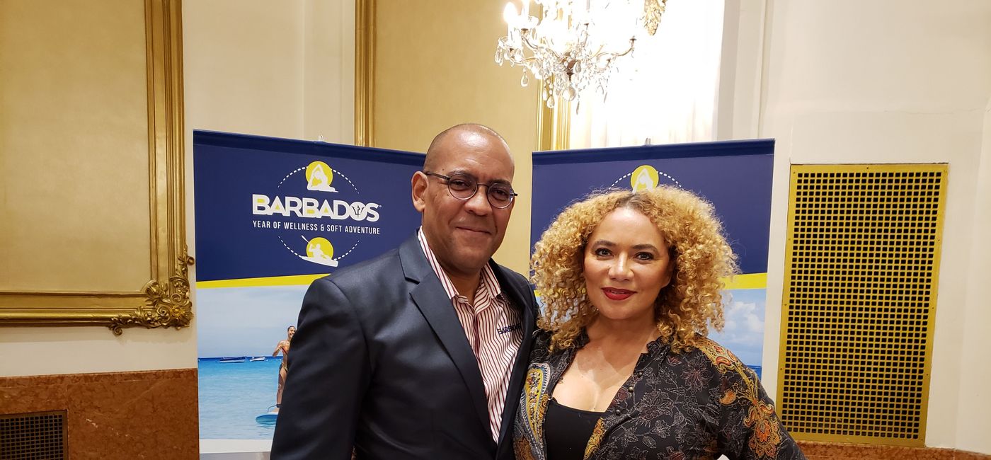 Image: Kerrie D. Symmonds, Barbados’ minister of tourism and international transport, and Petra Roach, director of the U.S. for the Barbados Tourism Marketing Inc. (BTMI). (Photo by Joe Pike)