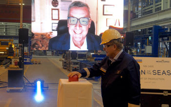 Michael Bayley on video screen