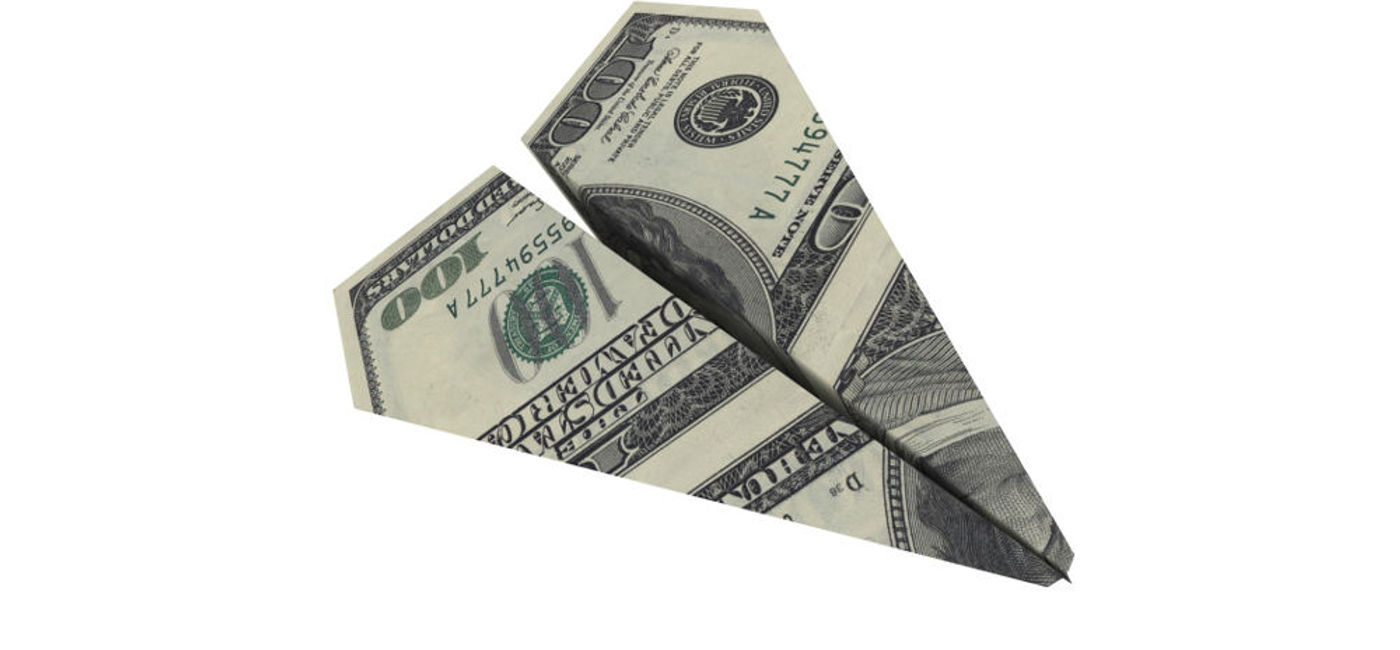 Image: PHOTO: Money paper airplane. (photo courtesy of Thinkstock)