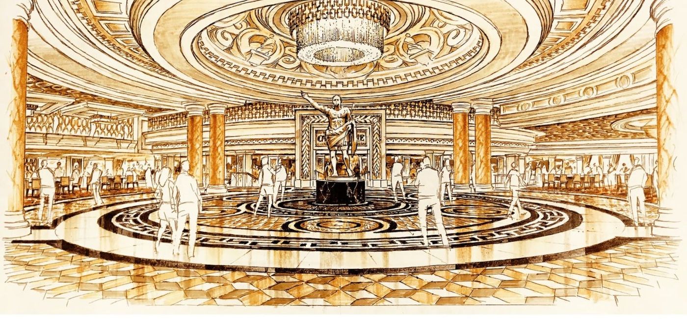 Image: Caesars Palace renovated main entrance rendering. (photo courtesy of Allard & Conversano Design) (Caesars)