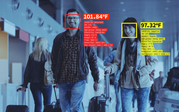Example of a CCTV system using facial recognition technology amid the COVID-19 pandemic.