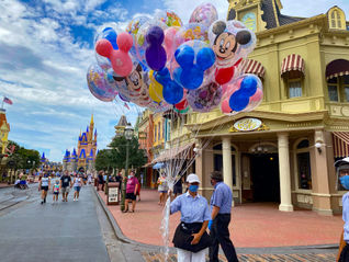 Mickey Balloons on Main Street at Walt Disney World's Magic Kingdom