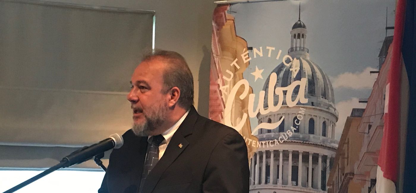 Image: Cuba's Minister of Tourism, Mr. Manuel Marrero Cruz speaks to the crowd in Toronto. (PHOTO: TravelPulseCanada)