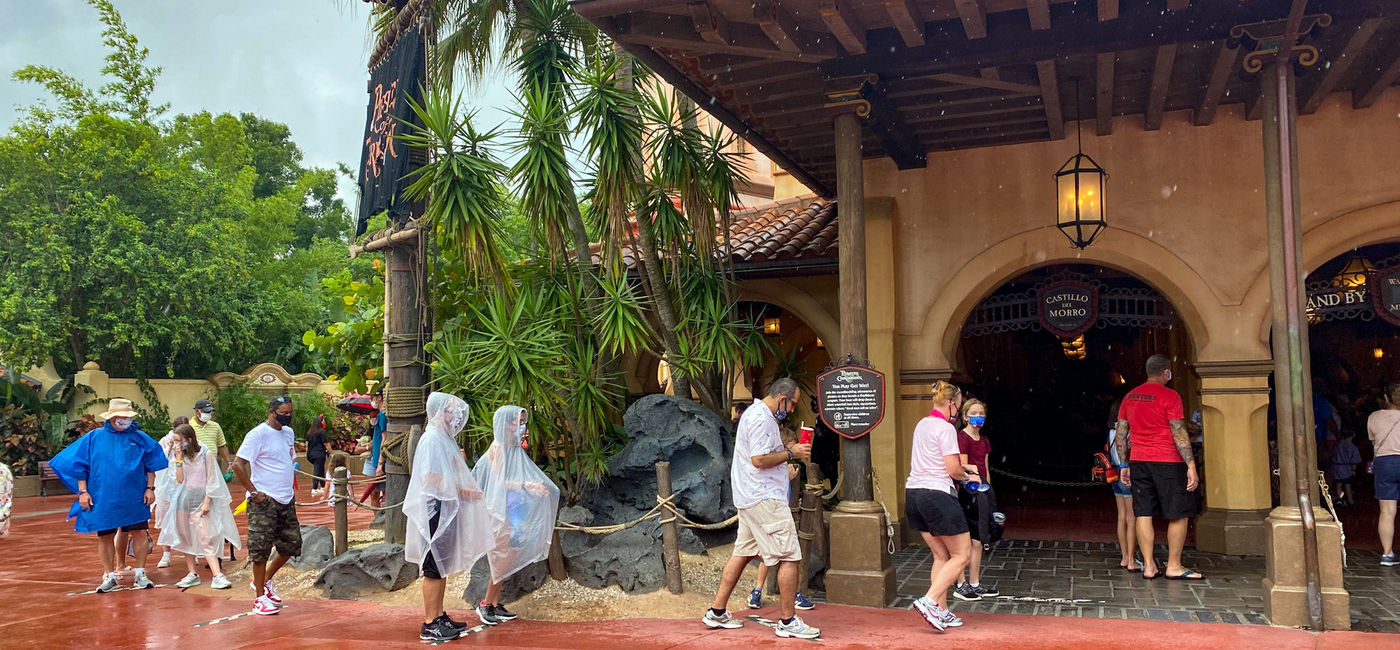 Image: Pirates of the Caribbean Distanced Queue at Walt Disney World's Magic Kingdom (Photo via Brooke Geiger McDonald)