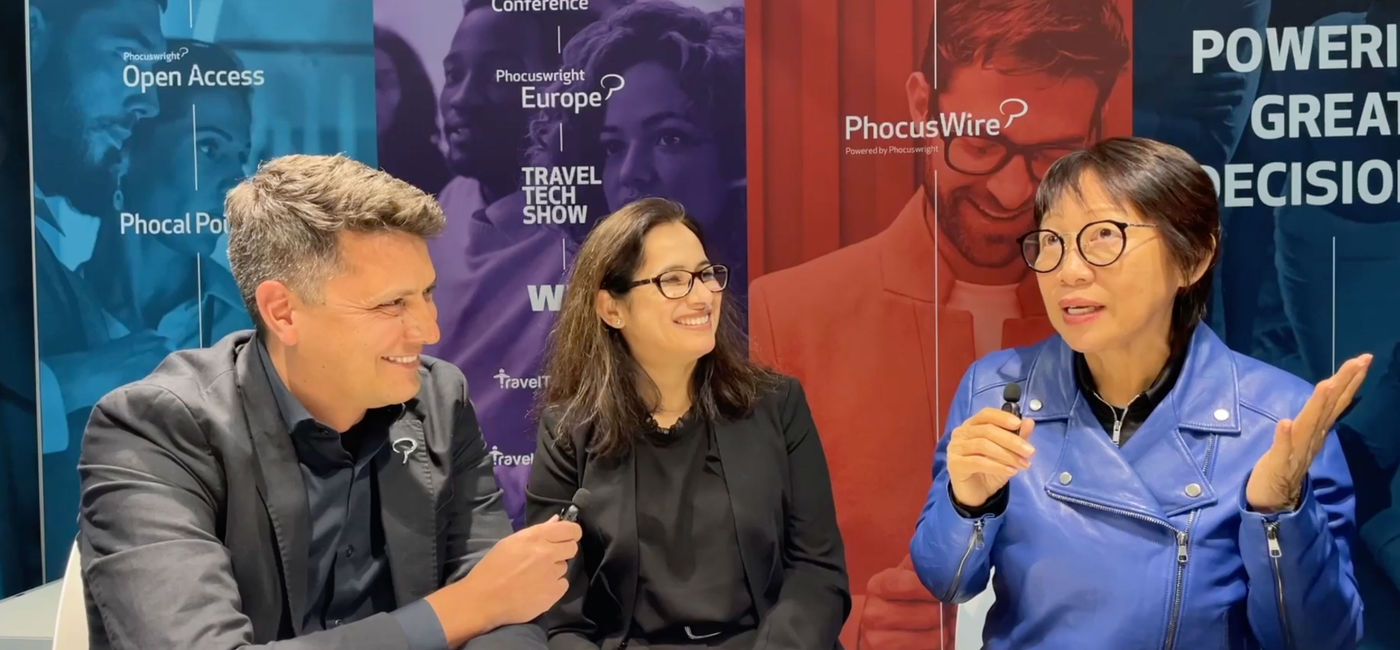 Image: Walter Buschta, SVP of Marketing & Client Services for Phocuswright; Yeoh Siew Hoon, Founder of Web in Travel; and Charuta Fadnis, SVP of Research and Product Strategy for Phocuswright. (Northstar Travel Group)