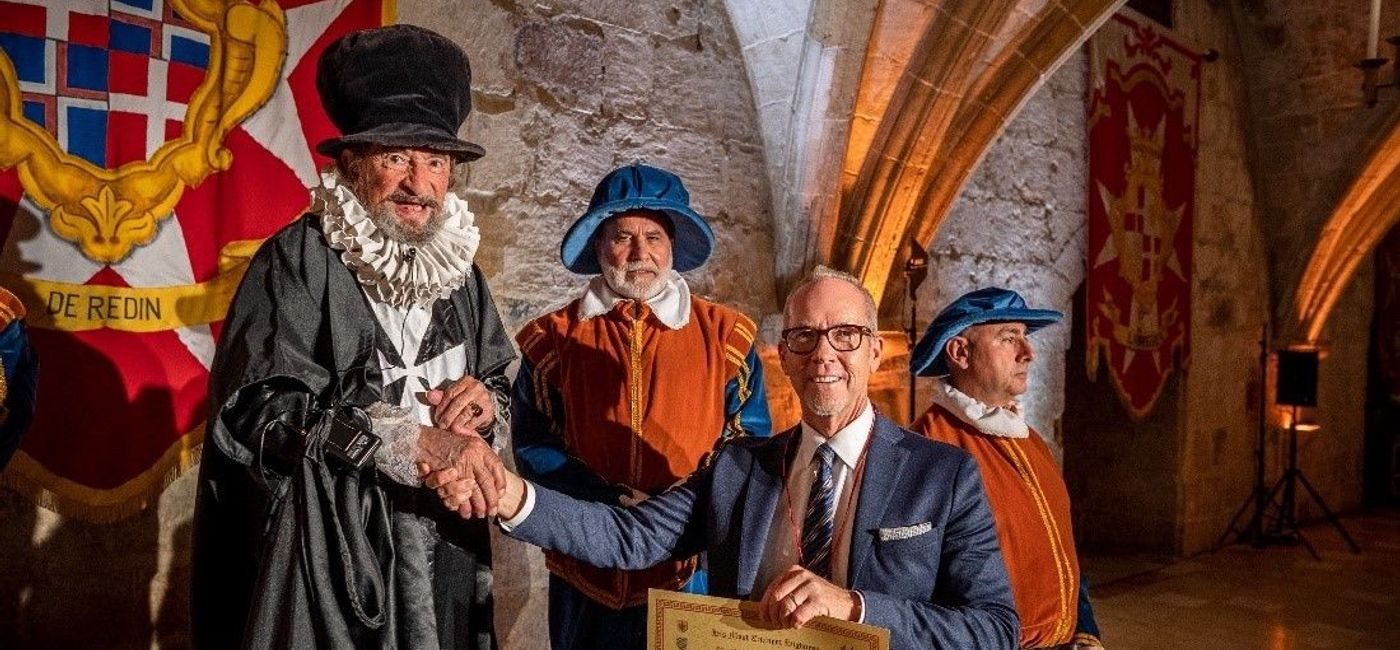 Image: USTOA's Terry Dale at the 2022 Out of Country Board Meeting in Malta. (photo courtesy USTOA)