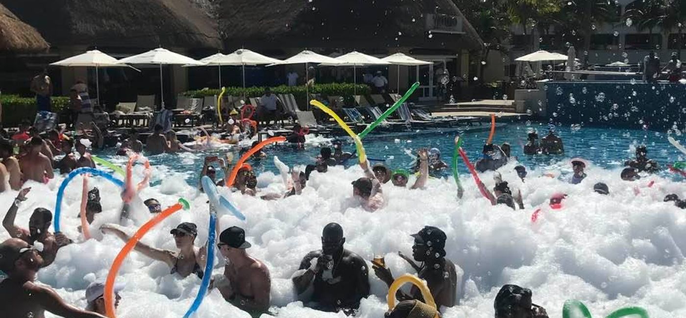 Image: Foam party at Hard Rock Riviera Maya (photo by Maura Lee Byrne)